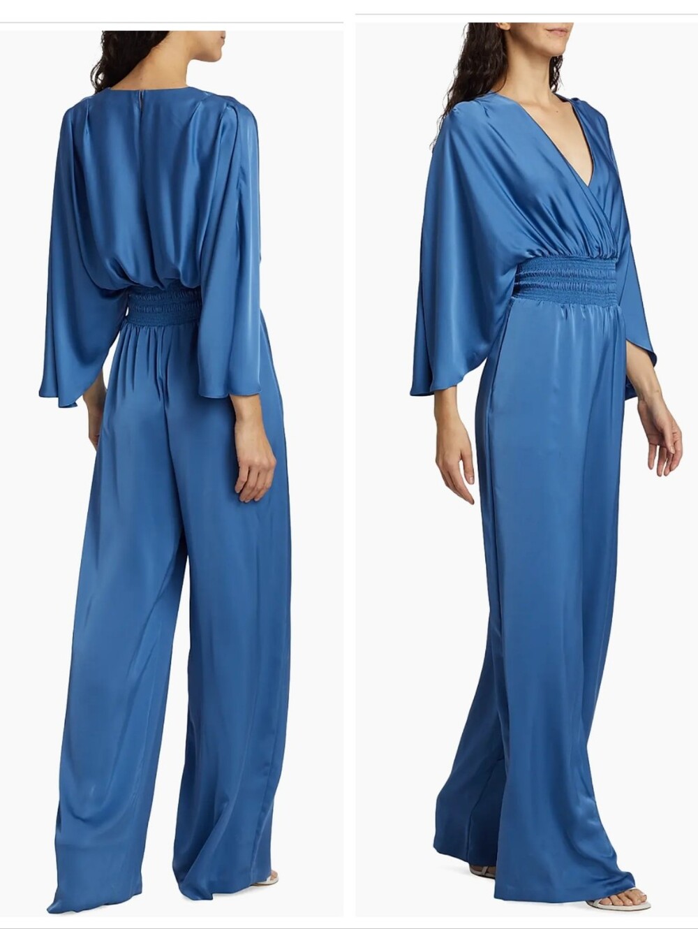 NWT $545 Ramy Brook Cheri Wide Leg Jumpsuit "True Blue" Women's XS Quiet Luxury - Picture 3 of 12
